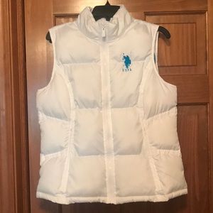 US Polo White Puffer Vest